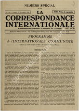 Akte Nr. 53. Dokumente [des Reichskommissars für die Überwachung der öffentlichen Ordnung]*: Auszüge aus den Protokollen des II. Weltkongresses der Komintern: “Die 21 Aufnahmebedingungen der Komintern”; das Programm der Komintern, publiziert in der Z