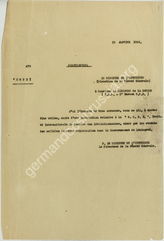 Akte Nr. 374.  Meldungen, Vortragsnotizen der Sûreté Nationale an den französischen Kriegsminister, den Polizeipräfekten von Paris über die Internationale Konferenz der IRH im März 1927 in Moskau und über die bevorstehende Konferenz der IRH in Berlin, übe