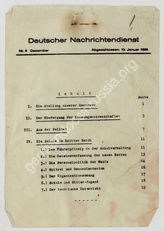 Akte Nr. 418.  Bulletins des Deutschen Nachrichtendienstes: Nr. 4 vom 14. Mai 1935 – über die Vertrauensratswahlen in deutschen Betrieben, über Handel und Gewerbe, über die Stimmung unter den Bauern und die Lage einzelner Zweige der Landwirtschaft in Deut