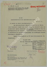 Akte Nr. 304.  Dokumente des Generalsekretariats der Vaterländischen Front Österreichs: Begleit- und Informationsschreiben der Generaldirektion für die öffentliche Sicherheit zu einem abgefangenen Bericht der SA-Brigade in Graz über die linke Bewegung in 