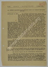 Akte Nr. 399.  [Aus den Dokumenten des Mitteleuropäischen Ländersekretariats der Komintern]*: Informationsbulletin “Runag-Nachrichten” (Nr. 30 vom 27. März 1934) mit Inhaltswiedergabe eines geheimen Berichts der Gestapo und Kurzinformationen über die sich