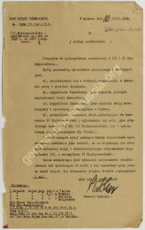 Akte Nr. 351. Bericht über die Tätigkeit der III. Internationale (Komintern) im Zeitraum 1919 bis 1927, Begleitbrief des Chefs des polnischen Generalstabs Divisionsgeneral Tadeusz Piskor vom 10. August 1928.