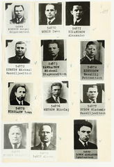 Akte Nr. 357.  Listen von in Westeuropa tätigen Agenten der Komintern, zusammengestellt durch das polnische Innenministerium, sowie Fotografien der aufgelisteten Personen.  Originale 